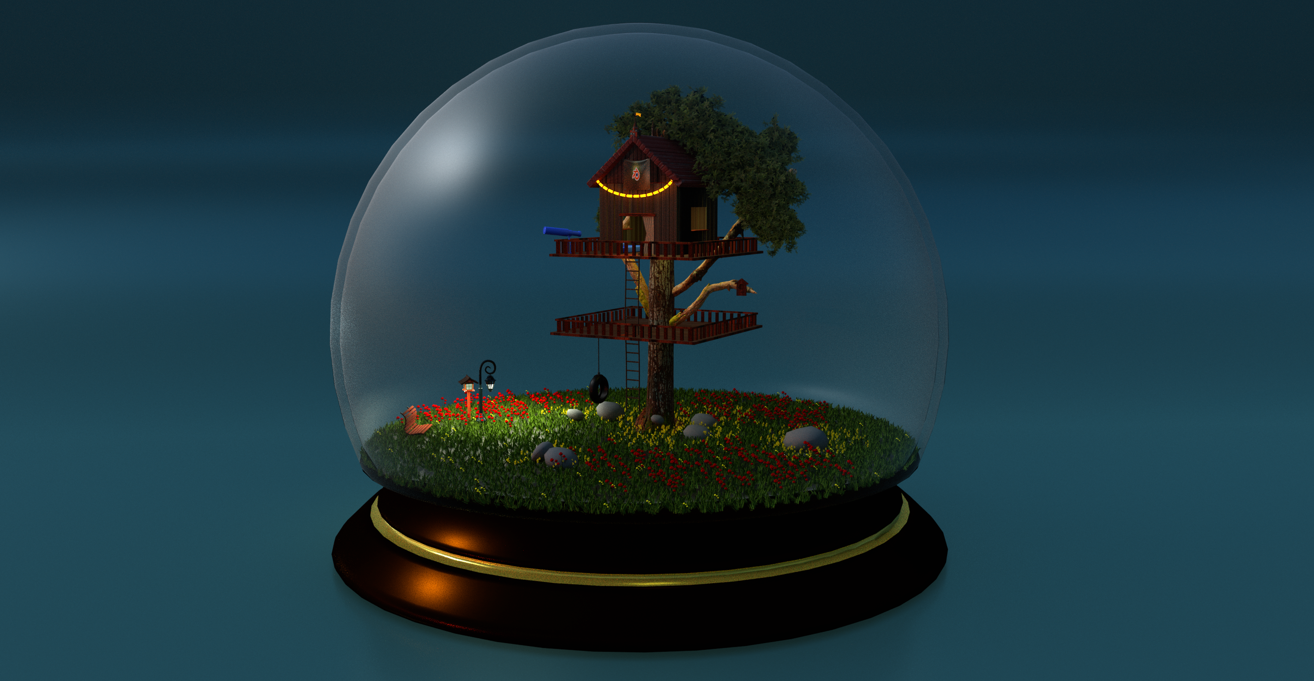 Tree House in a Globe  preview image 1